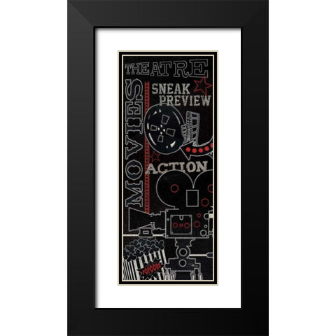Movie Montage II Black Modern Wood Framed Art Print with Double Matting by Pela Studio
