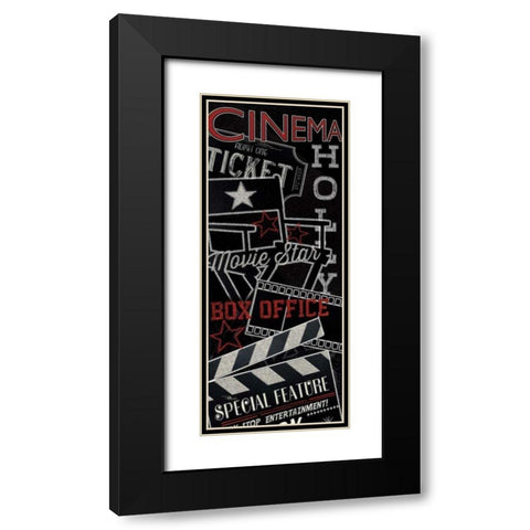 Movie Montage III Black Modern Wood Framed Art Print with Double Matting by Pela Studio
