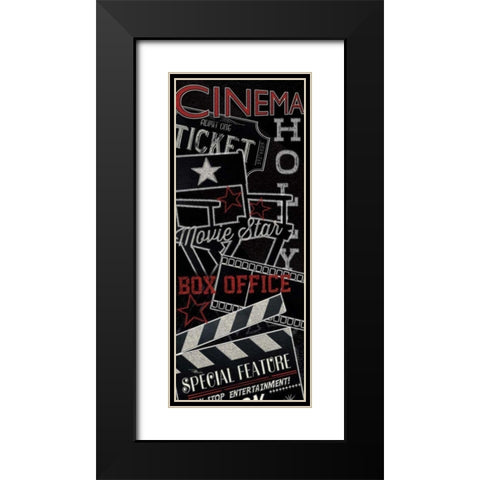 Movie Montage III Black Modern Wood Framed Art Print with Double Matting by Pela Studio