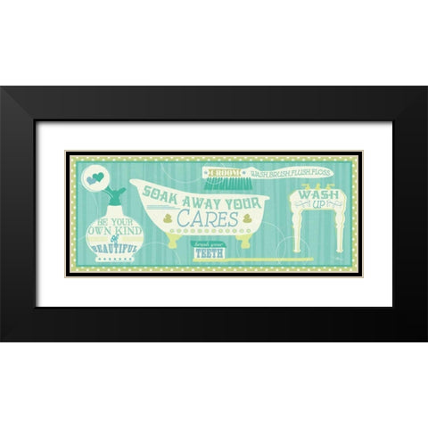 Wash Up X Black Modern Wood Framed Art Print with Double Matting by Pela Studio