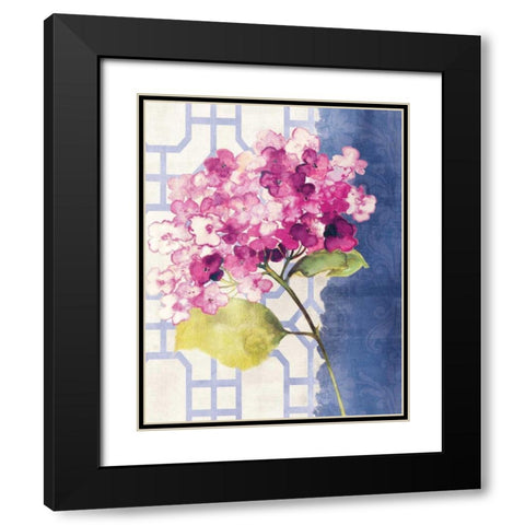 Antique Floral on White I Black Modern Wood Framed Art Print with Double Matting by Wild Apple Portfolio