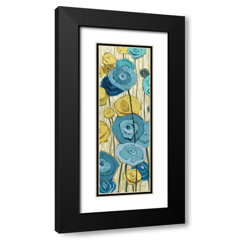 Lemongrass in Blue Panel II Black Modern Wood Framed Art Print with Double Matting by Novak, Shirley