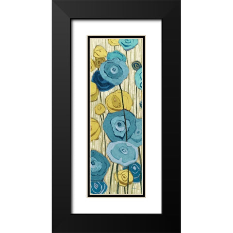 Lemongrass in Blue Panel II Black Modern Wood Framed Art Print with Double Matting by Novak, Shirley