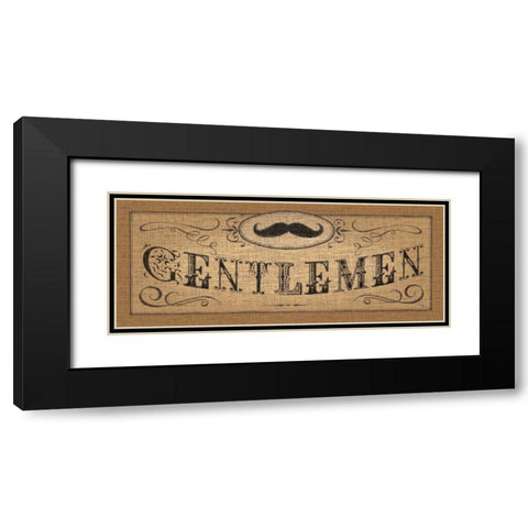 Le Restroom Burlap II Black Modern Wood Framed Art Print with Double Matting by Pela Studio