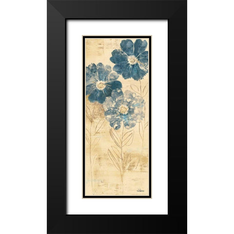 Daisy Trio I Black Modern Wood Framed Art Print with Double Matting by Hristova, Albena
