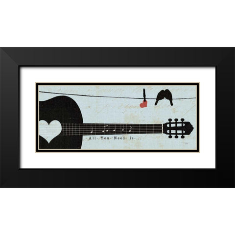 Chorus Line I Black Modern Wood Framed Art Print with Double Matting by Pela