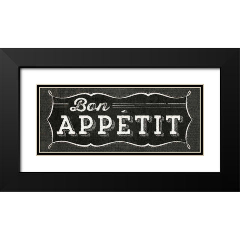 La Cuisine Chalk I Black Modern Wood Framed Art Print with Double Matting by Pela Studio