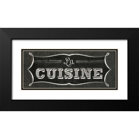 La Cuisine Chalk II Black Modern Wood Framed Art Print with Double Matting by Pela Studio