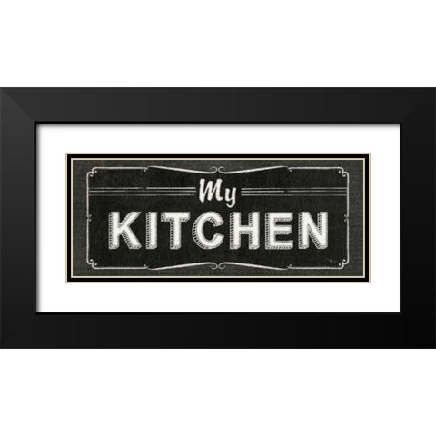 La Cuisine Chalk IV Black Modern Wood Framed Art Print with Double Matting by Pela Studio