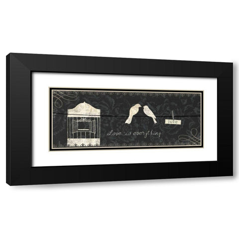 Love Paris Panel III Black Modern Wood Framed Art Print with Double Matting by Adams, Emily