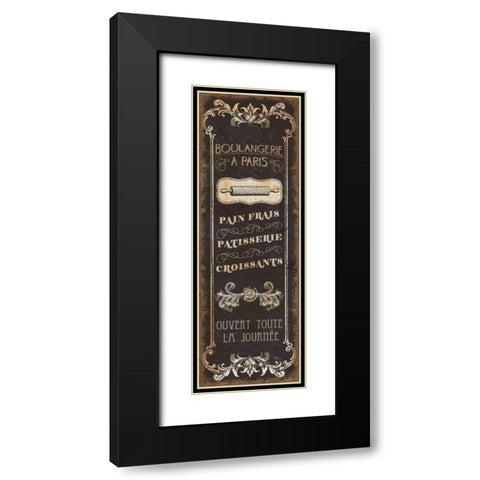 Parisian Signs Panel - I Black Modern Wood Framed Art Print with Double Matting by Pela Studio