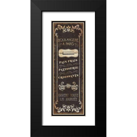 Parisian Signs Panel - I Black Modern Wood Framed Art Print with Double Matting by Pela Studio
