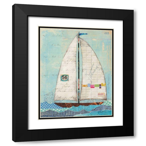 At the Regatta IV Black Modern Wood Framed Art Print with Double Matting by Prahl, Courtney