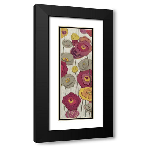 Lemongrass in Plum Panel II Black Modern Wood Framed Art Print with Double Matting by Novak, Shirley