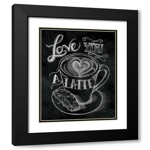 Love You a Latte  No Border Black Modern Wood Framed Art Print with Double Matting by Urban, Mary