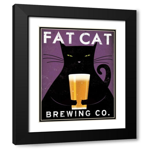 Cat Brewing no City Black Modern Wood Framed Art Print with Double Matting by Fowler, Ryan