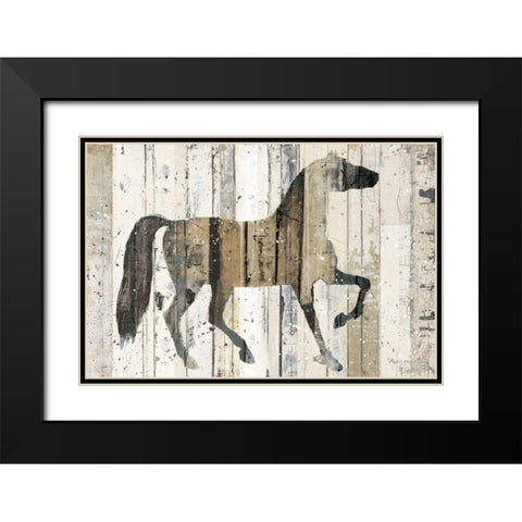 Dark Horse Black Modern Wood Framed Art Print with Double Matting by Mullan, Michael