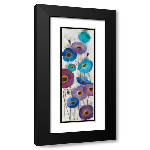 Bold Anemones Panel II Black Modern Wood Framed Art Print with Double Matting by Vassileva, Silvia