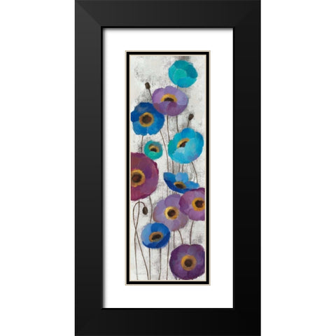 Bold Anemones Panel II Black Modern Wood Framed Art Print with Double Matting by Vassileva, Silvia