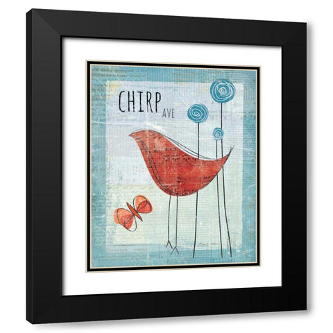 Chirp Ave Black Modern Wood Framed Art Print with Double Matting by Aldrich, Belinda