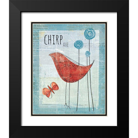 Chirp Ave Black Modern Wood Framed Art Print with Double Matting by Aldrich, Belinda