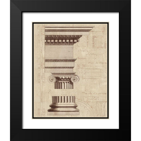 Architectural Rendering II Burlap Sepia Crop Black Modern Wood Framed Art Print with Double Matting by Wild Apple Portfolio