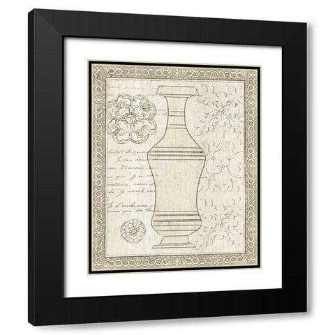 Restoration Period Urn I Black Modern Wood Framed Art Print with Double Matting by Wild Apple Portfolio