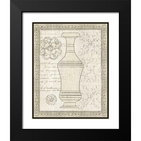 Restoration Period Urn I Black Modern Wood Framed Art Print with Double Matting by Wild Apple Portfolio