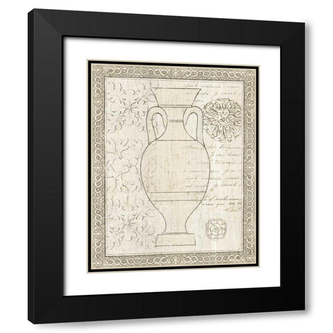Restoration Period Urn II Black Modern Wood Framed Art Print with Double Matting by Wild Apple Portfolio