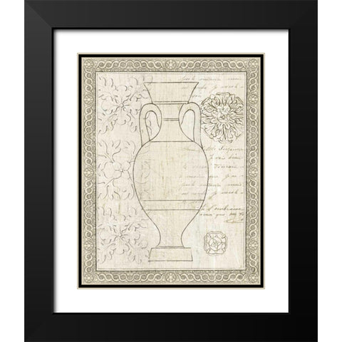 Restoration Period Urn II Black Modern Wood Framed Art Print with Double Matting by Wild Apple Portfolio