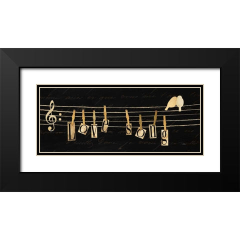 Birds Harmony II Black Modern Wood Framed Art Print with Double Matting by Pela