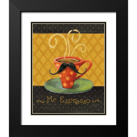 Cafe Moustache III Black Modern Wood Framed Art Print with Double Matting by Audit, Lisa