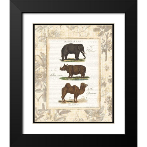 African Animals II Black Modern Wood Framed Art Print with Double Matting by Wild Apple Portfolio