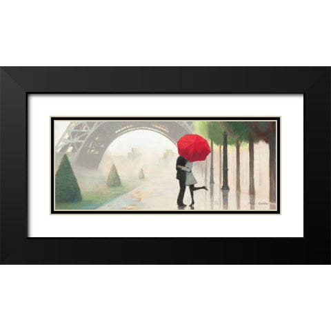 Paris Romance II Black Modern Wood Framed Art Print with Double Matting by Fabiano, Marco