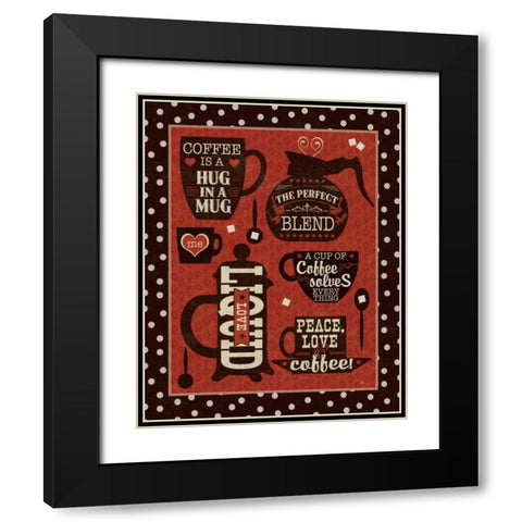Coffee Talk II  Black Modern Wood Framed Art Print with Double Matting by Pela Studio