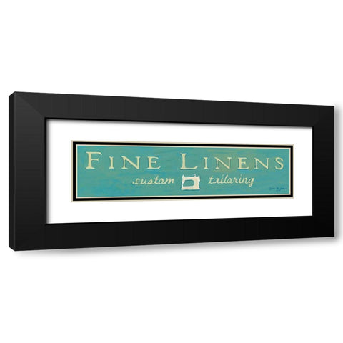 Fine Linens Turquoise Black Modern Wood Framed Art Print with Double Matting by Glass, Susan Eby