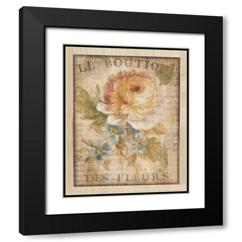 Parisian Flowers I Black Modern Wood Framed Art Print with Double Matting by Nai, Danhui