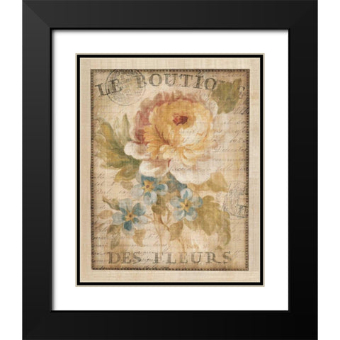 Parisian Flowers I Black Modern Wood Framed Art Print with Double Matting by Nai, Danhui