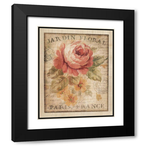 Parisian Flowers II Black Modern Wood Framed Art Print with Double Matting by Nai, Danhui