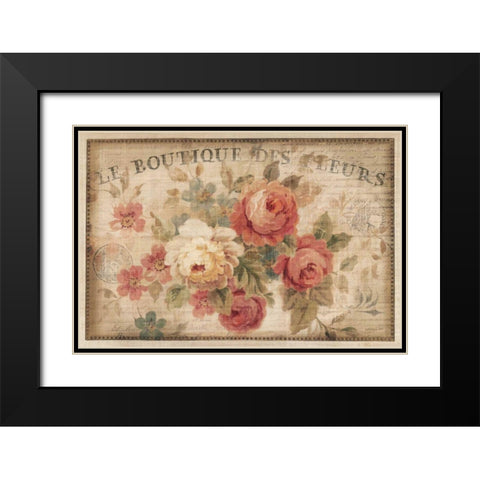 Parisian Flowers III Black Modern Wood Framed Art Print with Double Matting by Nai, Danhui