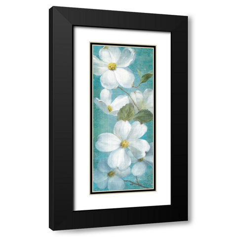 Indiness Blossom Panel Vinage I Black Modern Wood Framed Art Print with Double Matting by Nai, Danhui