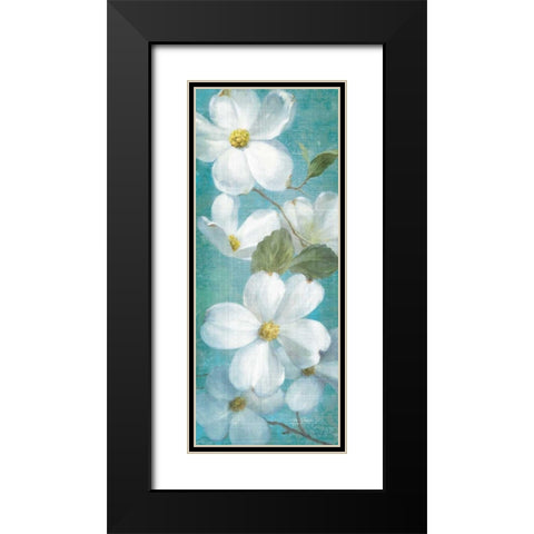 Indiness Blossom Panel Vinage I Black Modern Wood Framed Art Print with Double Matting by Nai, Danhui