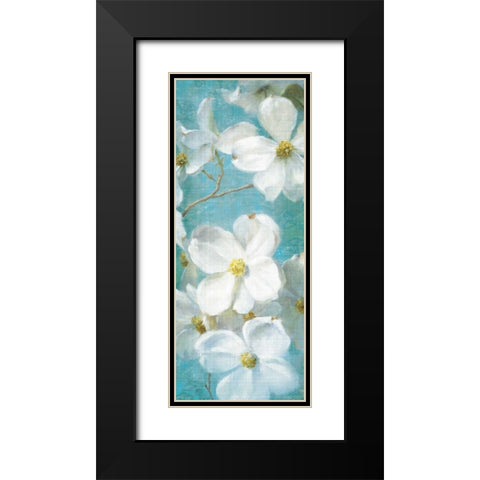 Indiness Blossom Panel Vintage II Black Modern Wood Framed Art Print with Double Matting by Nai, Danhui