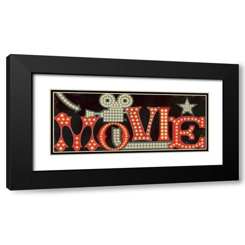 Movie Lights II Black Modern Wood Framed Art Print with Double Matting by Pela Studio