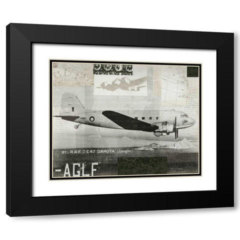 Wings Collage IV Black Modern Wood Framed Art Print with Double Matting by Wild Apple Portfolio