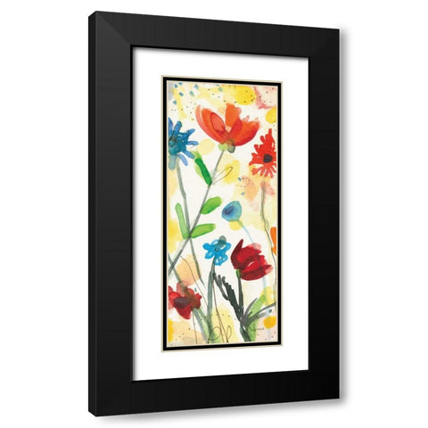 Sarahs Garden Panel I Black Modern Wood Framed Art Print with Double Matting by Warrick, Cheryl