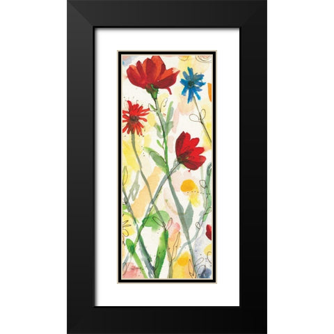Sarahs Garden Panel II Black Modern Wood Framed Art Print with Double Matting by Warrick, Cheryl