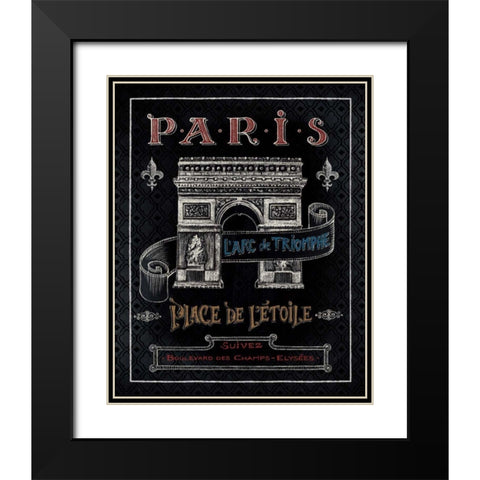 Travel to Paris II Black Modern Wood Framed Art Print with Double Matting by Brissonnet, Daphne