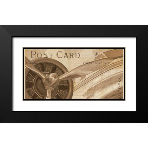 Travel by Air I Sepia Black Modern Wood Framed Art Print with Double Matting by Fabiano, Marco