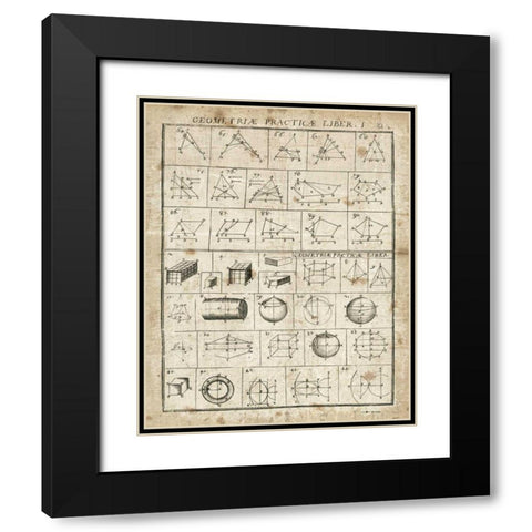 Geometric Chart I Black Modern Wood Framed Art Print with Double Matting by Wild Apple Portfolio